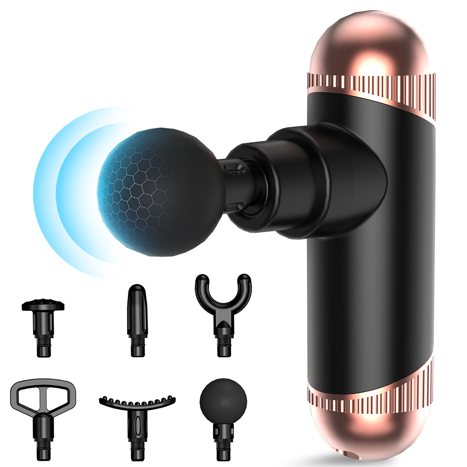 Mini Professional Masaj Tapancası – 6 Başlıqlı, Portativ Deep Tissue Fascial Gun
